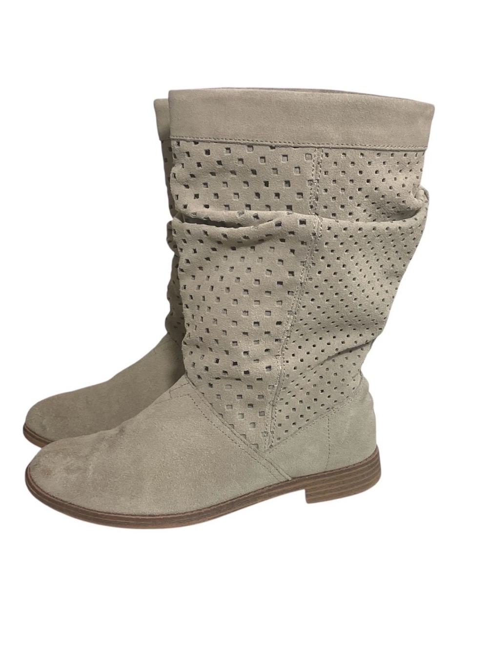 TOMs Western Perforated Mid-Calf Boots - 9 - Picture 2 of 10
